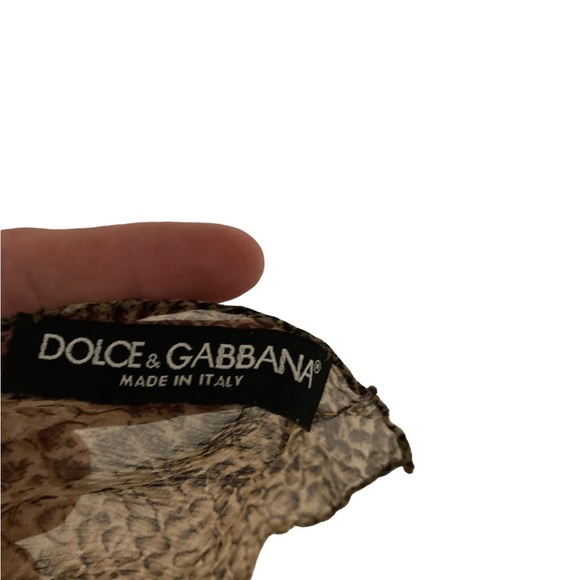 DOLCE AND GABBANA SNAKESKIN PRINT BROWN SCARF- FABULOUS! - Picture 2 of 3